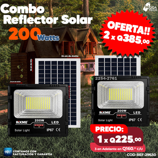 Reflectores Solares LED 200W con Panel Solar Externo ☀️🔋