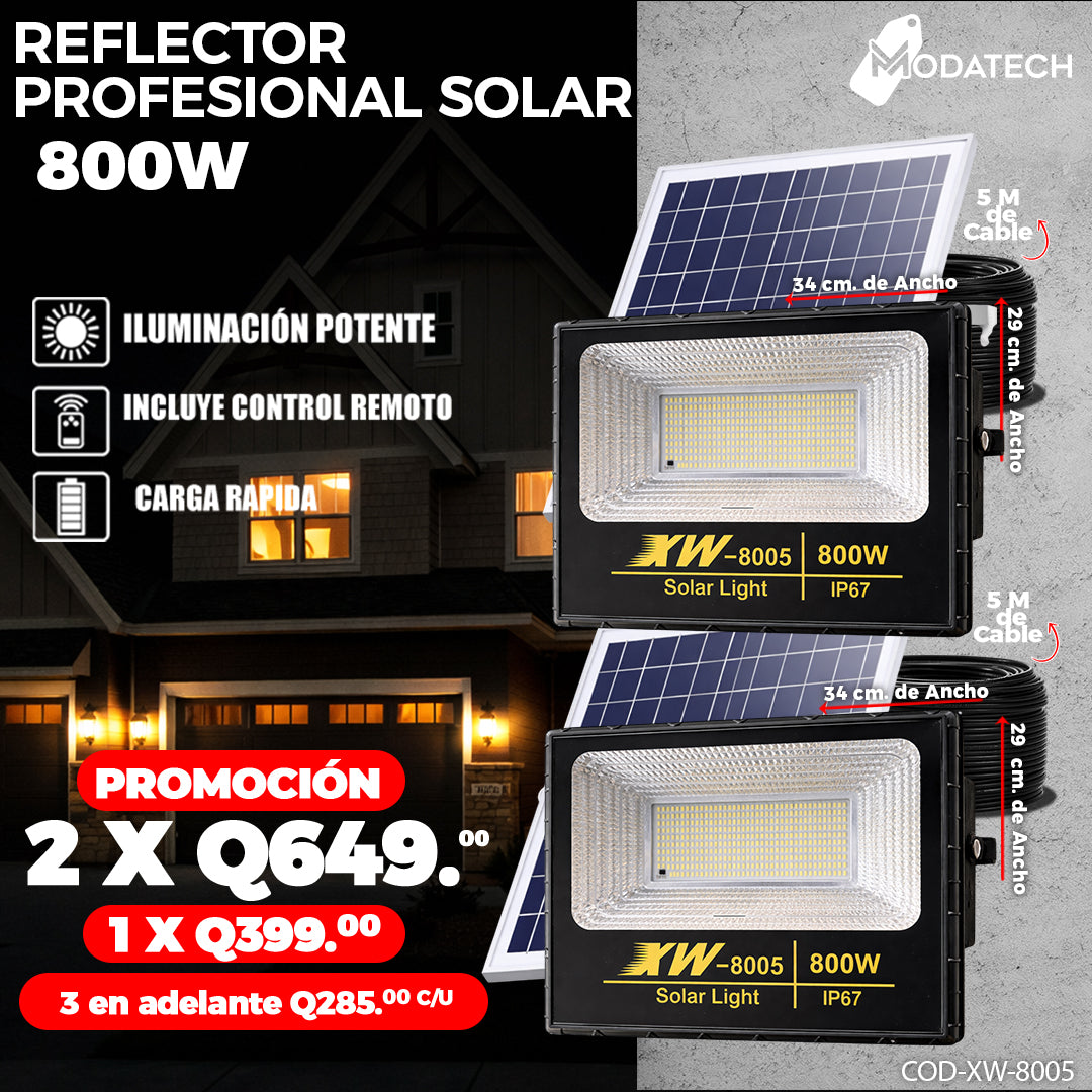 Reflectores Solares con Panel 800 Watts 🌞