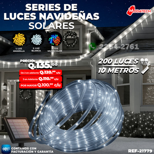 Luz Navideña color Blanco de 200 Luces/ 10 Metros 🎇✨