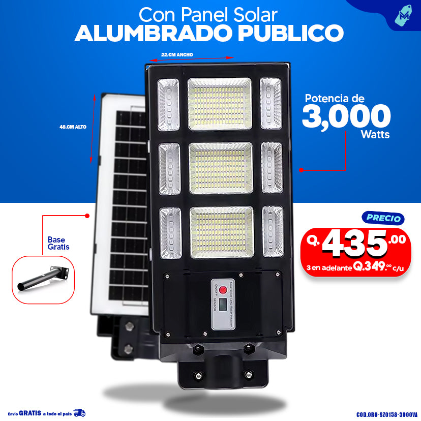 Alumbrados Solares Publicos de 3000 watts