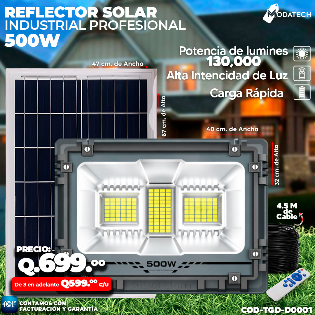 🔆 Reflector Solar Industrial T-Day de 500 🔆