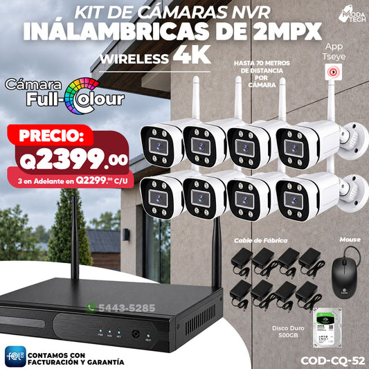 📹📡 Kit NVR Inalámbrico 8 Cámaras 2MPX | Wireless 4K 📺