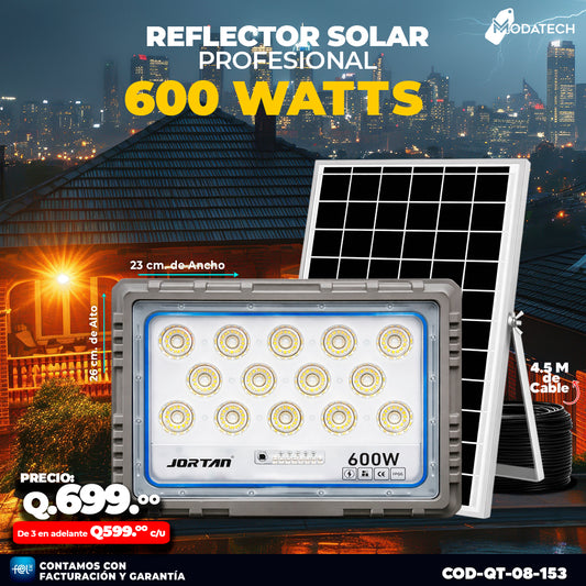 Reflector Solar Profesional Jortan de 600 Watts ☀️