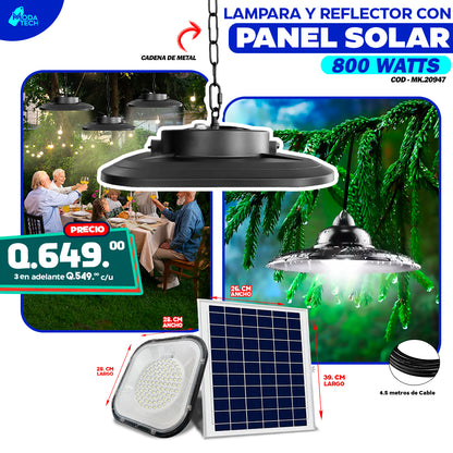 Lamparas y Reflectores Con Panel Solar