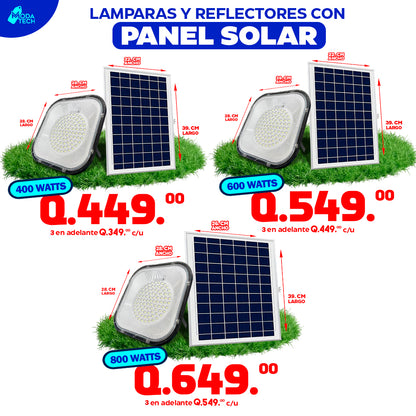 Lamparas y Reflectores Con Panel Solar