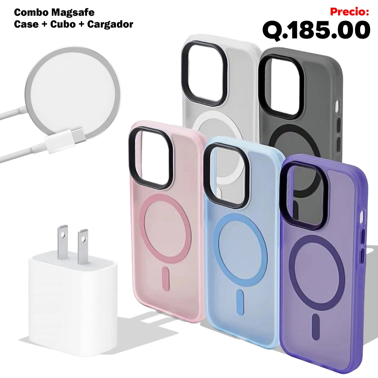 Combo Magsafe IPhone Samsung Case+Cable+Cubo