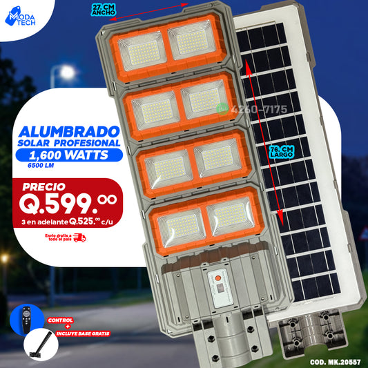 Alumbrado solar profesional de 6500 LM