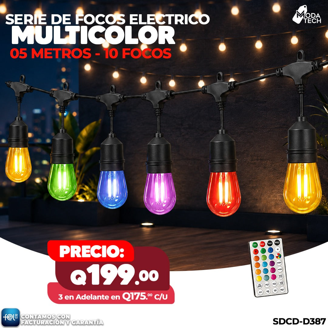 🌈💡 Serie de Focos Electricos 10 focos - 05 metros 💡🌈