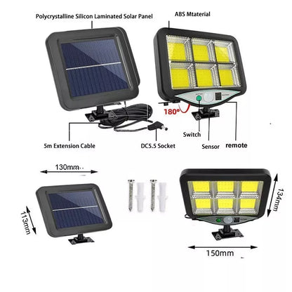 Mini Reflector led con panel solar con cable de 5 mts